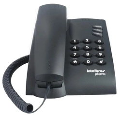 Telefone Pleno Com Fio Mesa e Parede Preto - Intelbras (U)