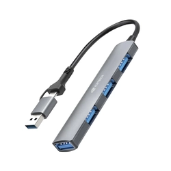 Hub Usb-C Tipo-C C3tech 4 portas 3.0 - HU-C500GY
