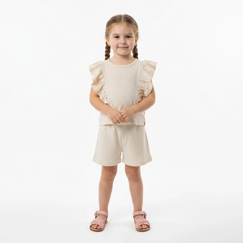 Conjunto Blusa E Shorts Em Viscose Trabalhada Kely e Kety Feminino