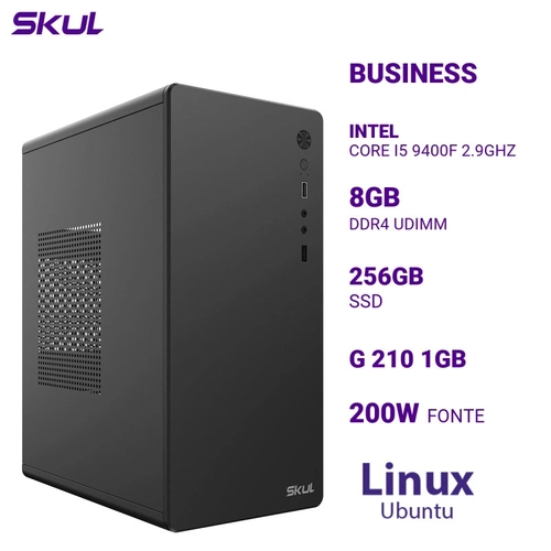 Computador B500 Core I5 9400f 2.9ghz Memória 8gb Ddr4 Ssd 256gb g 210 1gb Fonte 200w Linux Ubuntu