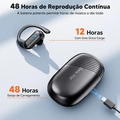 Fone De Ouvido Esportivo Sem Fio Bluetooth 48 Horas Duração Preto