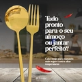 Conjunto de 24 Peças de Facas e Garfos Dourado Grillrelax