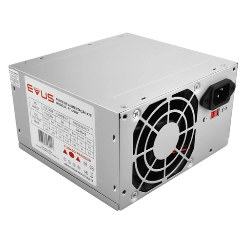 Fonte Evus Ft-200w Atx 200w Real 20/24p 3 Sata Com Cabo