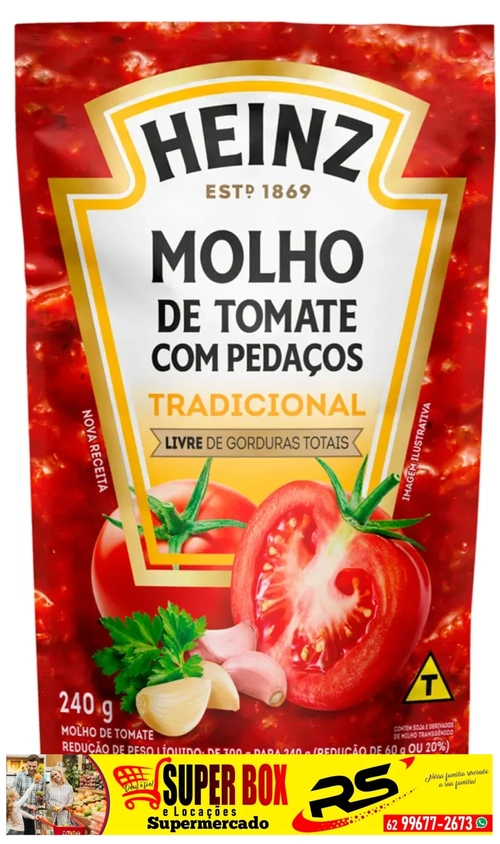 Molho de Tomate Com Pedaços  Heinz 240g