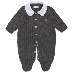 Macacão Manga Longa Tricot com Gola Masculino – Mescla