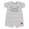 Macacão Manga Curta Bordado Listrado Suedine Masculino – Mar