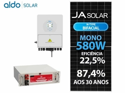 Gerador De Energia Solar Deye Hibrido Solo Romagnole Deye Gf 3,48kwp Ja Deep Blue 580w Bif N-type Sun 5kw Hib 2mppt Bif