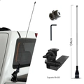 Kit Antena Móvel M-300EP 134cm Decorativa + Suporte M-650 para Caminhonete, veículos e Utilitários