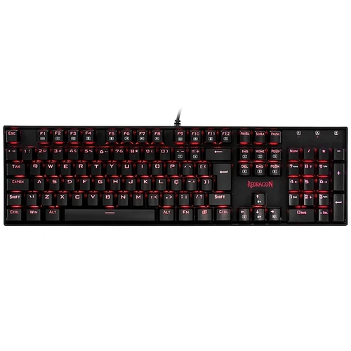 Teclado Mecânico Redragon Mitra Single Color, Com Fio, ABNT2, Switch Vermelho, Preto - K551-1 (PT-RED)