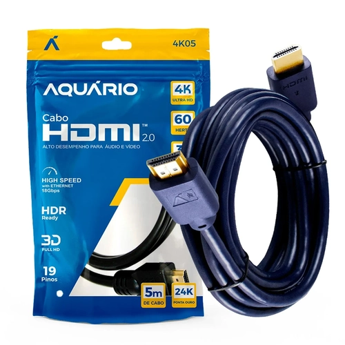 CABO HDMI 2.0 4K 5M 3D AQUARIO - 4K05