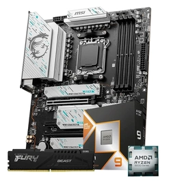 Kit Upgrade AMD Ryzen 9 9900X3D + Placa Mãe AM5 X670E + Memória DDR5 16GB CLONADO