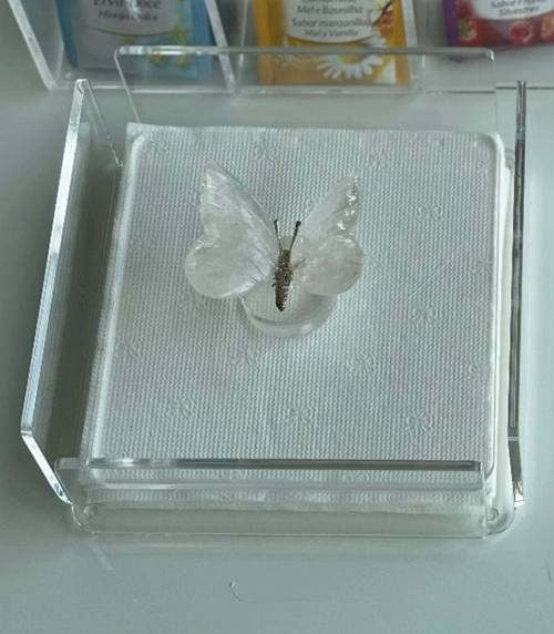 Porta Guardanapos Papel Borboleta Quartzo