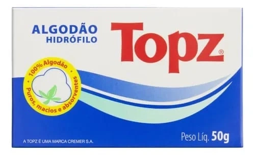 Algodão Hidrófilo Topz  50g