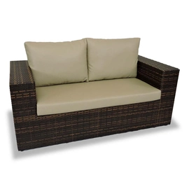 Namoradeira Sofá 2 Lugares Fibra Sintética e Alumínio Epóxi Dourados