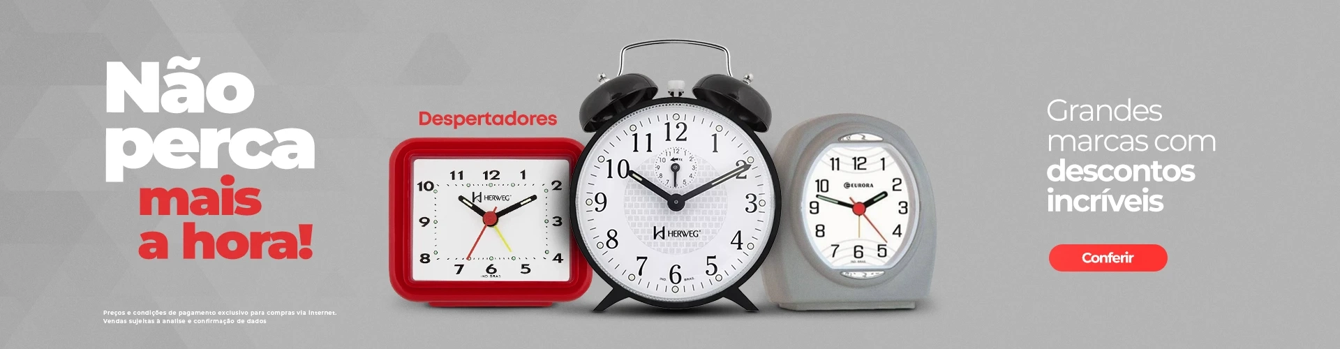 Não perca mais a hora! Despertadores grandes marcas com descontos incríveis.