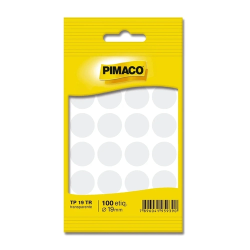 Etiqueta Adesiva TP-19 19mm Transparente - Pimaco