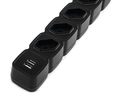 Protetor Eletrônico Intelbras 4 Tomadas, com cabo 3 metros, 2 USB, 1 EPE 204 USB BR + Preto Bivolt