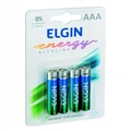 Pilha Alcalina Elgin Aaa 1.5v Blister Com 4 Unidades