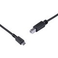 Cabo para Impressora Usb Tipo c para Usb b 2.0 1 Metro Preto - Pucbp-1