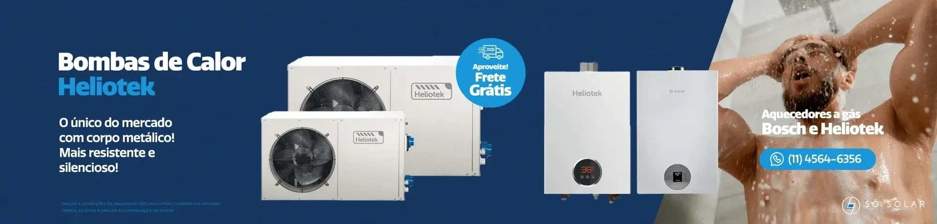 Bombas de Calor Heliotek. O único do mercado com corpo metálico! Mais resistente e silencioso! Aquec