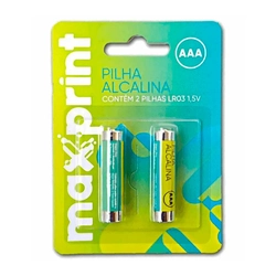 Pilha Alcalina AAA 1,5V 2 Unidades Maxprint