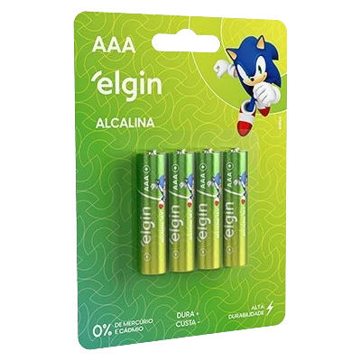 Pilha Alcalina AAA - Embalagem com 4 unidades - Elgin