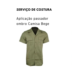 Serviço de Costura Aplicação Passador Ombro Camisa Bege (Par)
