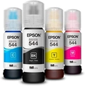 Kit com 4 Garrafas de Tinta Epson, Preto, Ciano, Magenta, Amarelo - T544520-4P