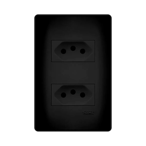 Tomada Dupla 2P+T 20A-Habitat Black Fame