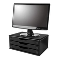 Suporte Para Monitor 3 Gavetas MDF Preto Souza