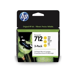 Cartucho De Tinta Hp 712 Amarelo Pluk 29ml 3 Unidades - 3ed79a