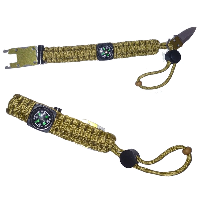 Pulseira Paracord C/ Faca e Bússola
