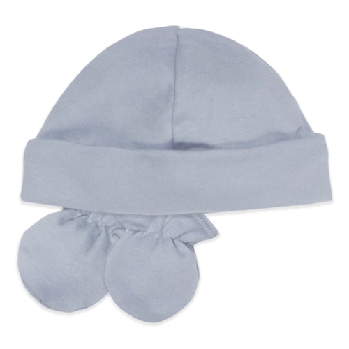 Kit Touca E Luva em Suedine Mini&Co Masculino - Azul