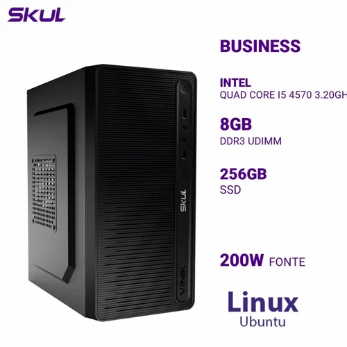 Computador B500 Quad Core I5 4570 3.20ghz Memória 8gb Ddr3 Ssd 256gb Fonte 200w Bivolt  Linux Ubuntu