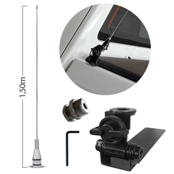 Kit Antena Decorativa M-300EC + Suporte M-650 para Caminhonetes – 1,50m com Trava Antifurto