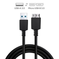 Cabo P/ Hd Externo Usb a 3.0 Macho P/ Micro Usb b 3.0 - 2 Metros - Puamcm3-2