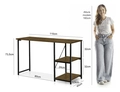 Mesa Escrivaninha Mesa Office Estudo Estilo Industrial Cor Preto Imbuia 1,10m KLM