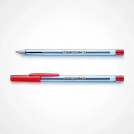 CANETA ESFEROGRAFICA FINA 0.7MM VERMELHA COMPACTOR