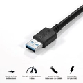 Cabo Extensor Usb a 3.0 Macho para Usb a 3.0 Fêmea 28awg Puro Cobre  1 Metro - Puamf3-1