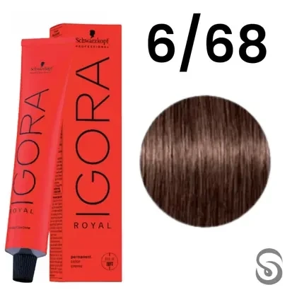 Schwarzkopf Igora Royal Coloração 6/68 Louro Escuro Chocolate Vermelho 60ml