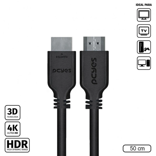 Cabo Hdmi 2.0 4k 28awg Puro Cobre 50 Cm - Phm20-05