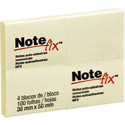 NOTEFIX C/4 BLOCOS 30X50MM 100 FLS AMARELO