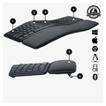 Teclado Ergononico Logitech K860 ERGO, Layout US, Descanso de Pulso, Conexao Bluetooth e USB, Sem Fio - 920-009169
