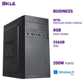 Computador B200 Pentium G5500 3.80ghz Memória 8gb Ddr4 Ssd 256gb Fonte 200w Windows 11 Pro