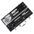 Kit Churrasco 5 Peças Aço Inox Com Maleta de Transporte Aluminio Faca Espatula Garfo e Pegador Grillrelax