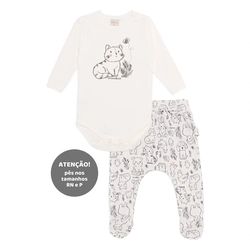 Conjunto Body Manga Longa Bordado e Mijão Babadinho Suedine Feminino – Fazendinha