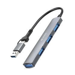 Hub USB-C 3.0, 4 Portas, HU-C500GY C3Tech