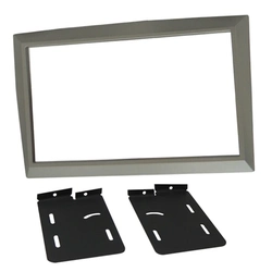 Moldura Fiamon 2 Din Renault Megane / Grand Tour Com Suporte Prata