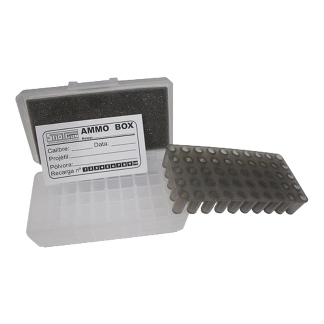 Caixa Porta Munição 50 Cartuchos (.38SPL/ .357Mag - 22LR Com Adaptador)