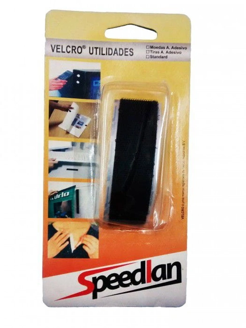 FIXADOR DE CONTATO ADESIVO MACHO+FEMEA 9CM PRETO